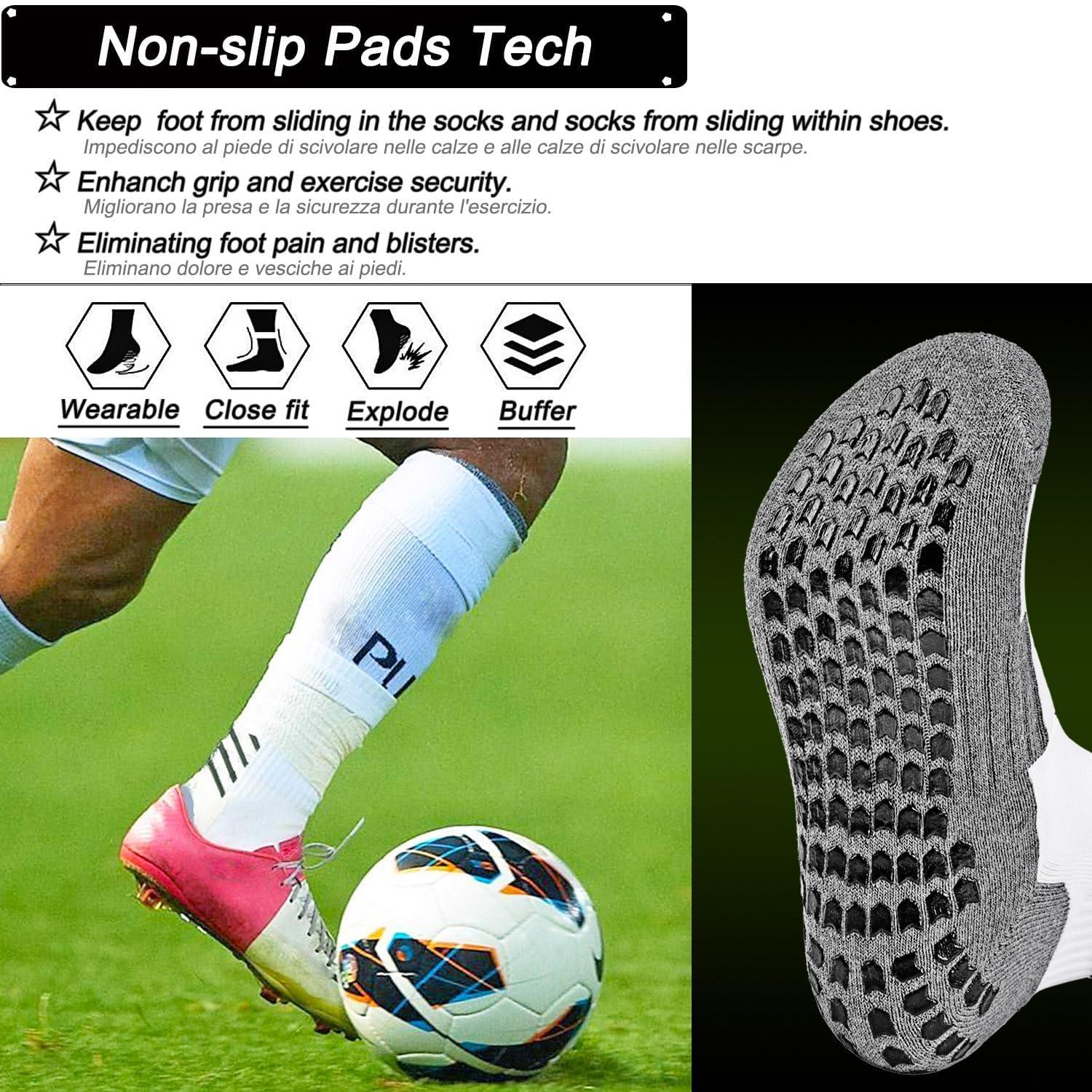 Rebooters Anti-Slip Grip Sports Socks – Cushioned, Breathable Cotton Blend, Unisex