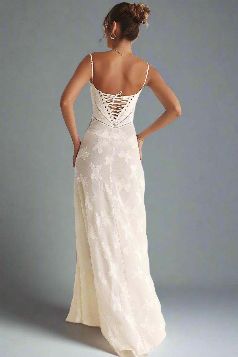 Maya Maxi Dress with Intricate Floral Embroidery and Flowing Silhouette for Elegant Style - Rebooters -Women's Dresses