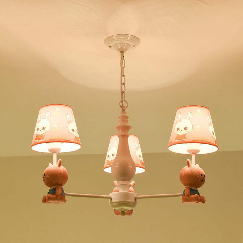 Girls Bedroom Bunny Hanging Lights Metal Animal Pink Pendant Light - Rebooters
