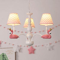 Bedroom Trapezoid Shade Hanging Ceiling Lamp with Swan Fabric - Rebooters