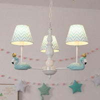 Bedroom Trapezoid Shade Hanging Ceiling Lamp with Swan Fabric - Rebooters