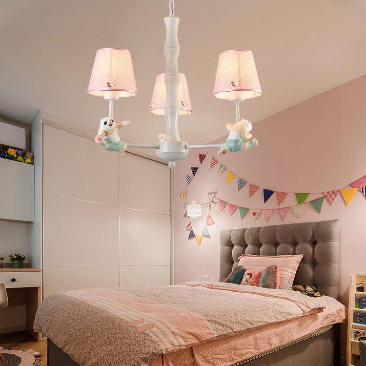 Kindergarten Tapered Shade Suspension Light Panda Chandelier - Rebooters