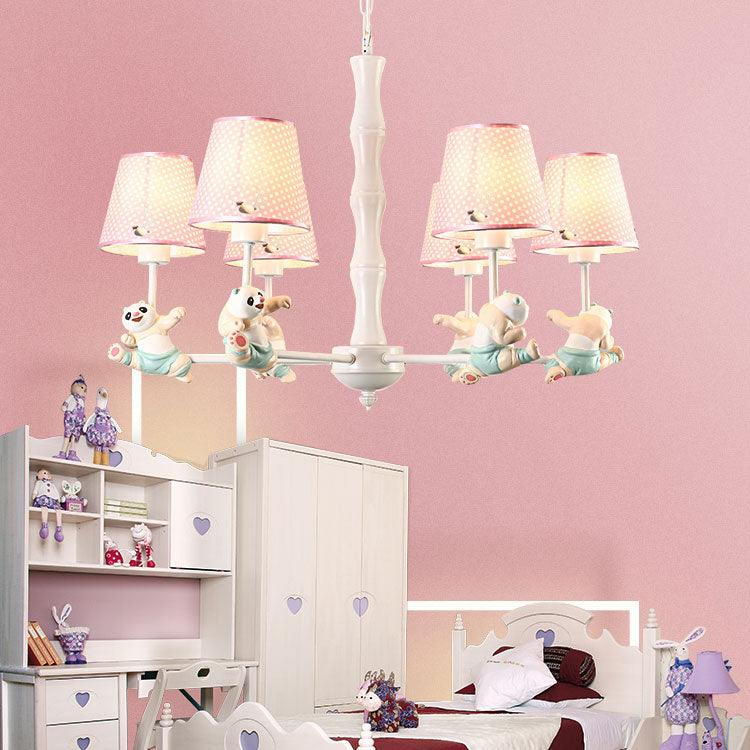 Kindergarten Tapered Shade Suspension Light Panda Chandelier - Rebooters