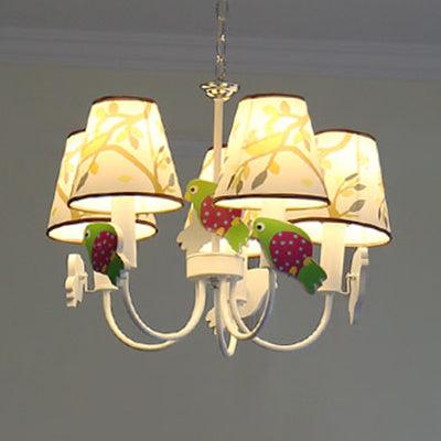 Animal Tapered Shade Hanging Lamp with Bird 5 Lights - Rebooters