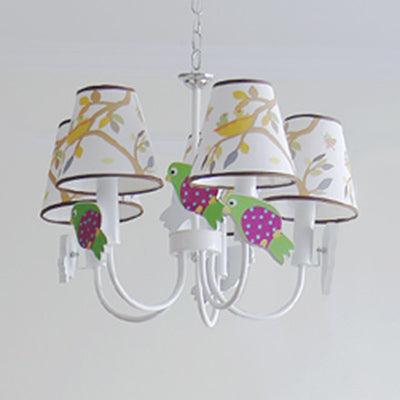 Animal Tapered Shade Hanging Lamp with Bird 5 Lights - Rebooters