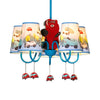 Kindergarten Tapered Shade Hanging Ceiling Lamp with Car Fabric Cartoon Chandelier in Blue - Rebooters