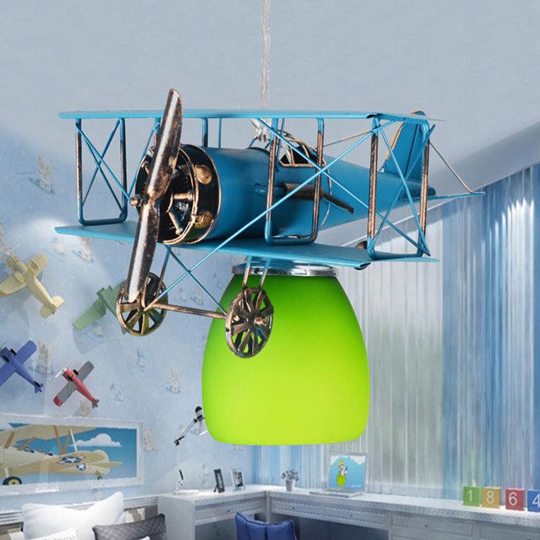 Modern Contemporary Fighter Plane Chandelier Metal Lamp for Kids - Rebooters