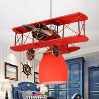 Modern Contemporary Fighter Plane Chandelier Metal Lamp for Kids - Rebooters