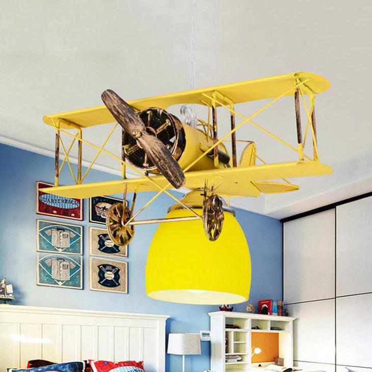 Modern Contemporary Fighter Plane Chandelier Metal Lamp for Kids - Rebooters