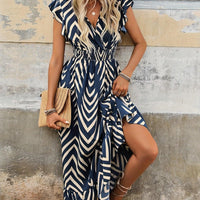 Stylish Megan Women's Maxi Dress with Flutter Sleeves - Rebooters -Women's Dresses