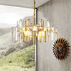 2 Tiers Living Room Chandelier Postmodern Crystal 8/10 Heads Polished Gold Pendant Ceiling Light - Rebooters