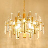 2 Tiers Living Room Chandelier Postmodern Crystal 8/10 Heads Polished Gold Pendant Ceiling Light - Rebooters