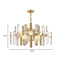 2 Tiers Living Room Chandelier Postmodern Crystal 8/10 Heads Polished Gold Pendant Ceiling Light - Rebooters
