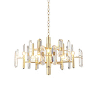 2 Tiers Living Room Chandelier Postmodern Crystal 8/10 Heads Polished Gold Pendant Ceiling Light - Rebooters
