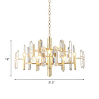 2 Tiers Living Room Chandelier Postmodern Crystal 8/10 Heads Polished Gold Pendant Ceiling Light - Rebooters