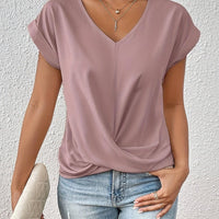 V-Neck Blouse With Draped Front Design For Women Rebooters Womens Shirts