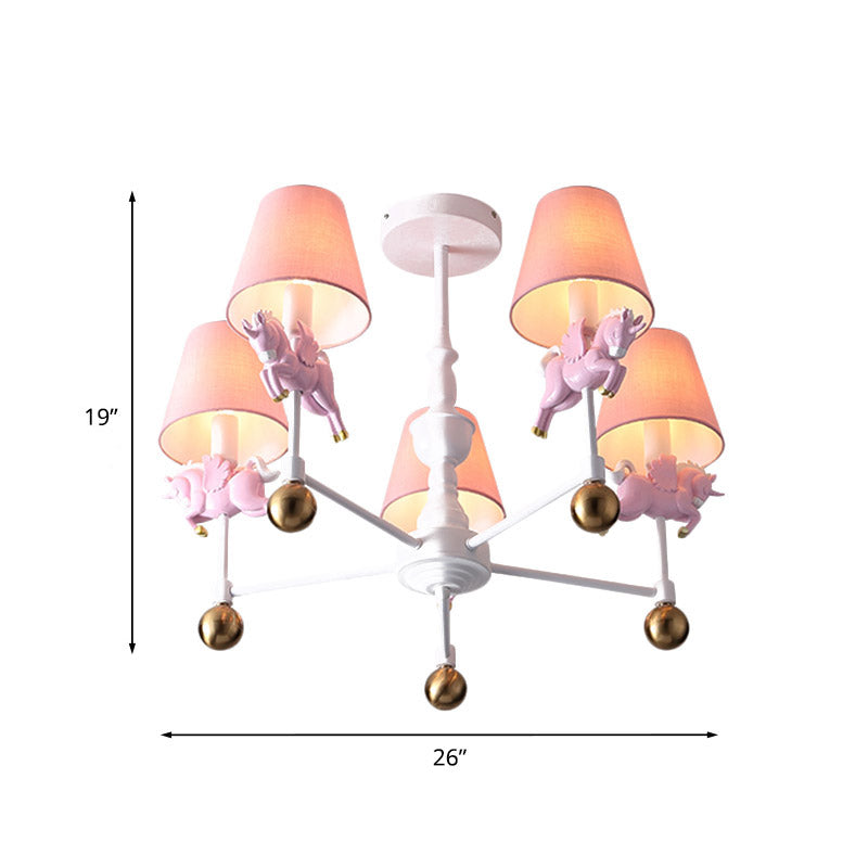 Unicorn Girl's Room Chandelier Resin 3/5-Head Kids Light - Rebooters