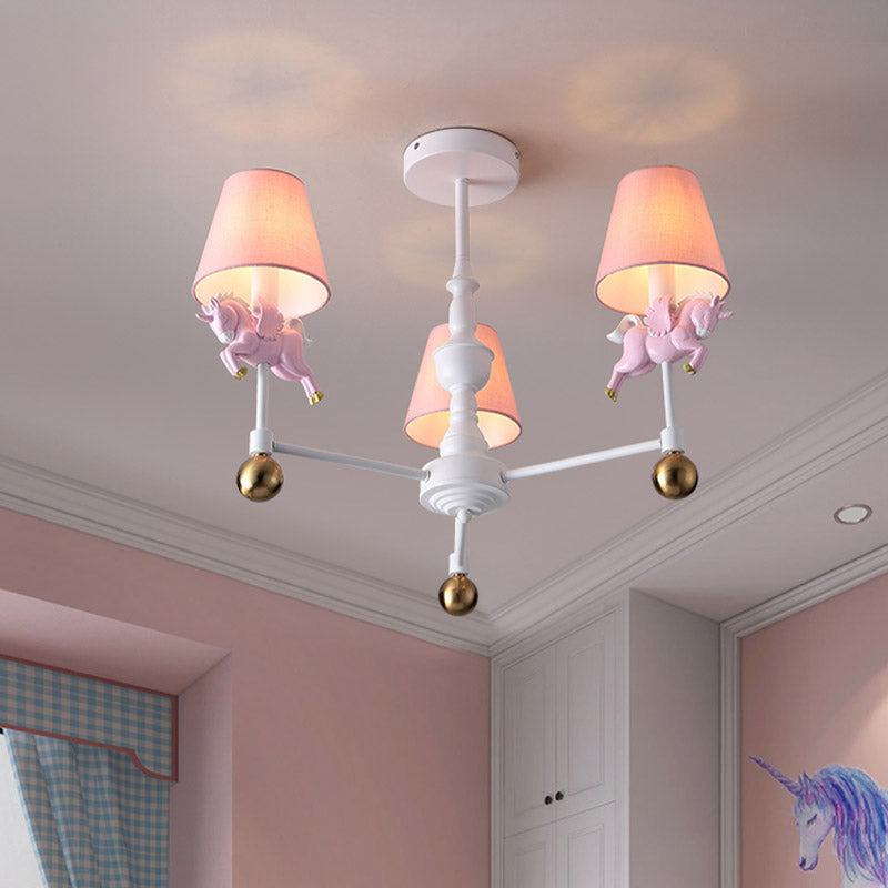 Unicorn Girl's Room Chandelier Resin 3/5-Head Kids Light - Rebooters