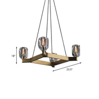 Antiqued Gold 4 Bulbs Hanging Light Postmodern Flower Chandelier - Rebooters