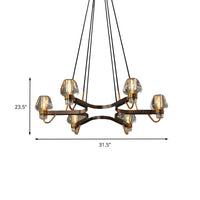 6-Light Bud Chandelier Antique Bronze Crystal Pendant Lamp - Rebooters