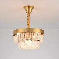 6-Head Crystal Chandelier Light Postmodern Gold 2 Tiers - Rebooters