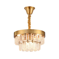 6-Head Crystal Chandelier Light Postmodern Gold 2 Tiers - Rebooters