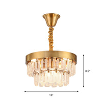 6-Head Crystal Chandelier Light Postmodern Gold 2 Tiers - Rebooters