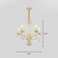 5/8 Bulbs Candle Chandelier Lamp Rustic Gold Crystal Pendant Light - Rebooters