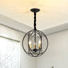 Black Candle Ceiling Pendant Rustic Metal 3 Bulbs Chandelier - Rebooters