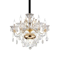 6 Lights K9 Crystal Pendant Light Mid-Century Gold Lamp - Rebooters