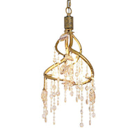 Amber Crystal Gold Drop Lamp Cascading 4 Bulbs Chandelier - Rebooters