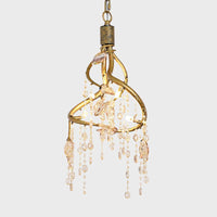 Amber Crystal Gold Drop Lamp Cascading 4 Bulbs Chandelier - Rebooters
