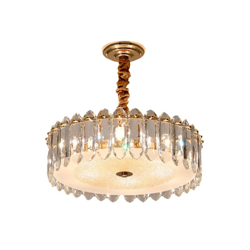 6-Light Hanging Lamp Modernism Circular Clear K9 Crystal Chandelier - Rebooters