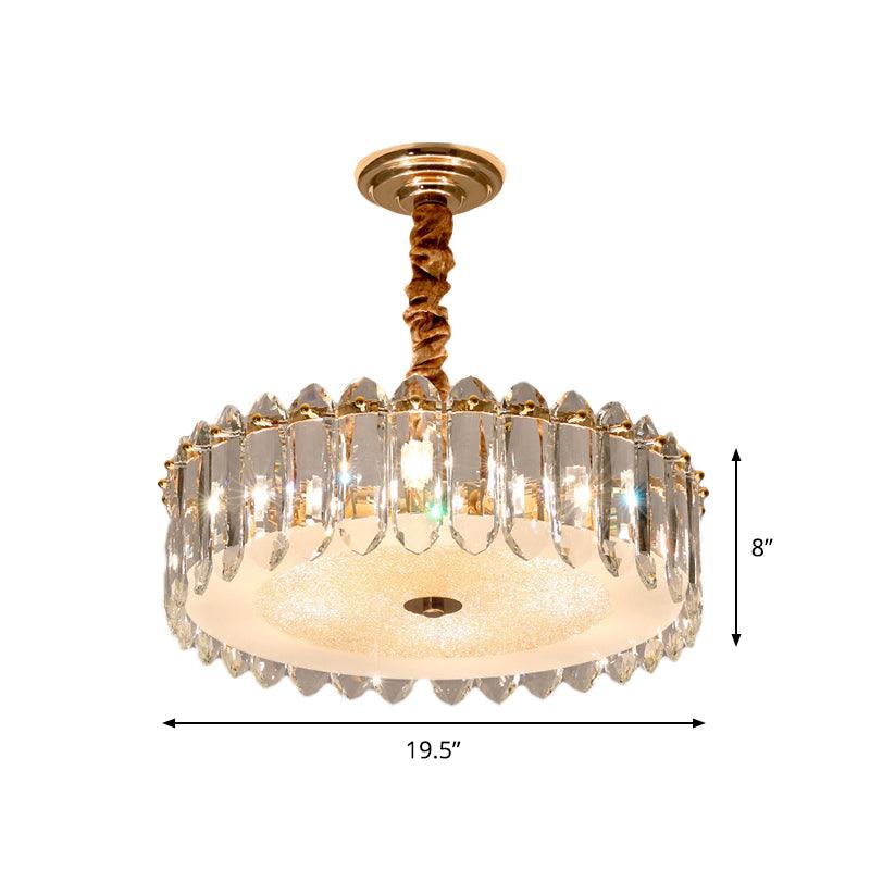 6-Light Hanging Lamp Modernism Circular Clear K9 Crystal Chandelier - Rebooters