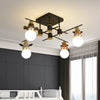 Kids Animal Metal Chandelier Lamp 4 Lights Pendant Lighting Fixture in Black for Nursery - Rebooters