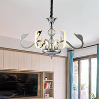 Acrylic Gooseneck Arm Ceiling Lamp Contemporary 6 Lights Chandelier - Rebooters