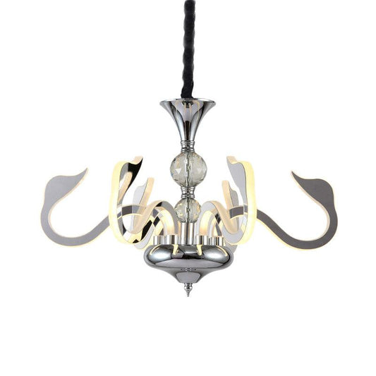 Acrylic Gooseneck Arm Ceiling Lamp Contemporary 6 Lights Chandelier - Rebooters