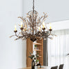 Black Candlestick Chandelier Lighting Traditional Crystal 6 Lights Bedroom Ceiling Lamp - Rebooters