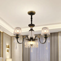 Black 3/8-Bulb Ceiling Chandelier Simplicity Pendant Light - Rebooters
