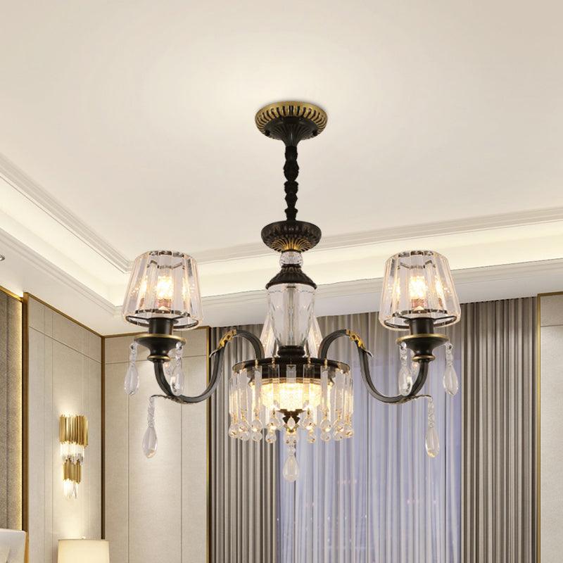 Black 3/8-Bulb Ceiling Chandelier Simplicity Pendant Light - Rebooters