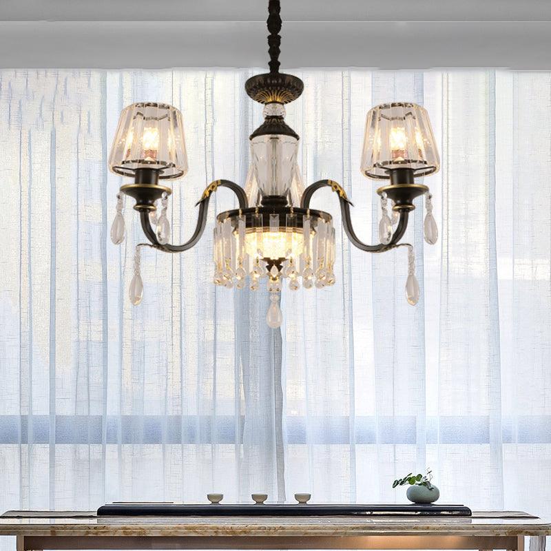 Black 3/8-Bulb Ceiling Chandelier Simplicity Pendant Light - Rebooters