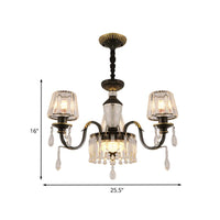 Black 3/8-Bulb Ceiling Chandelier Simplicity Pendant Light - Rebooters