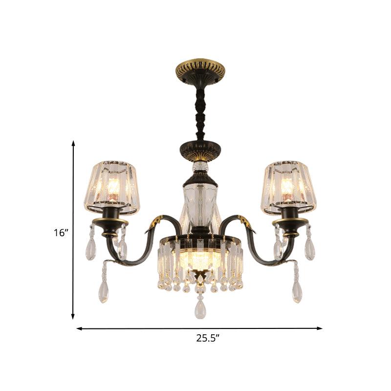 Black 3/8-Bulb Ceiling Chandelier Simplicity Pendant Light - Rebooters