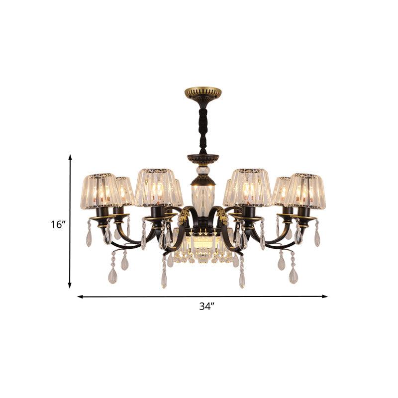 Black 3/8-Bulb Ceiling Chandelier Simplicity Pendant Light - Rebooters