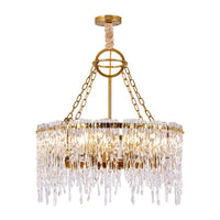8-Bulb Crystal Chandelier Light Simple Gold Melting Ice Fixture - Rebooters
