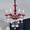 Red Candlestick Hanging Pendant Antique Faceted Crystal Chandelier - Rebooters