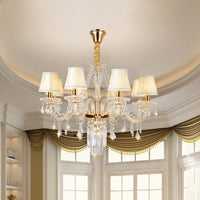 Bell/Candle Crystal Chandelier Light Vintage 8 Lights Gold - Rebooters