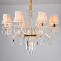 Bell/Candle Crystal Chandelier Light Vintage 8 Lights Gold - Rebooters