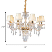 Bell/Candle Crystal Chandelier Light Vintage 8 Lights Gold - Rebooters