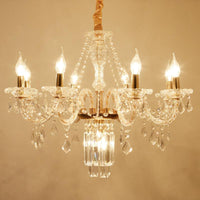 Bell/Candle Crystal Chandelier Light Vintage 8 Lights Gold - Rebooters